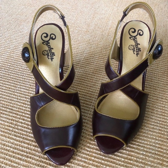 Seychelles Retro Two-Tone Leather Heels Size 8 - Picture 3 of 6